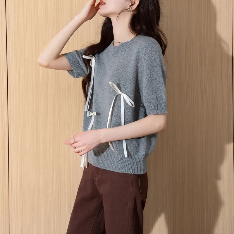 Tonlion Regular T Shirt Women's Light Gray-4