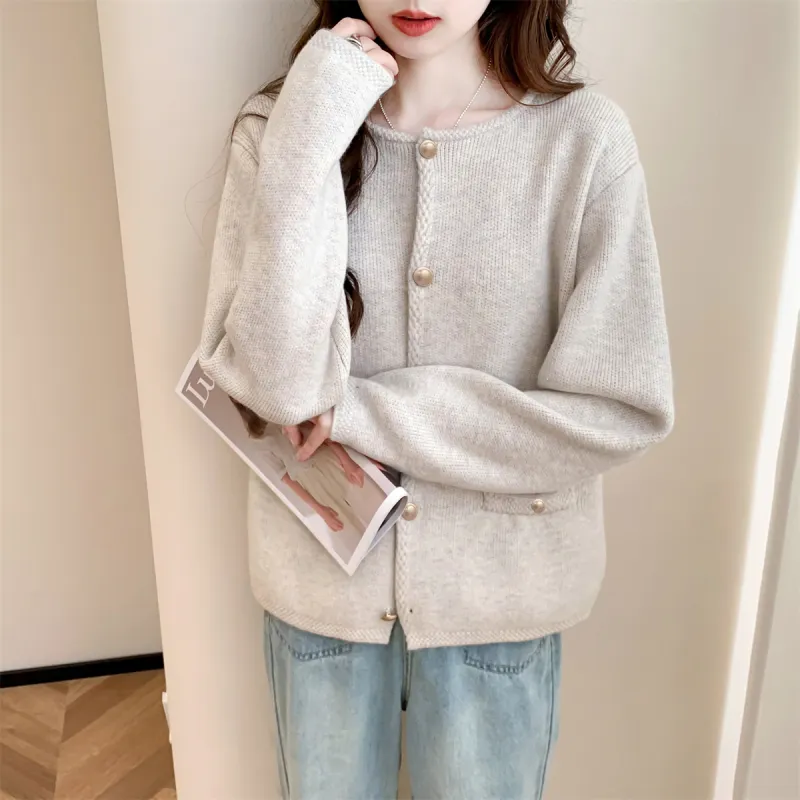 Tonlion Knitwear Women's Light Beige Apricot-4