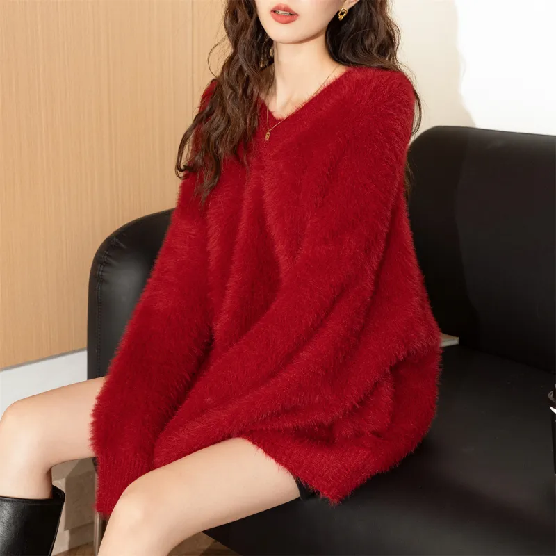 Tonlion Sweater Women's Dark Red-1