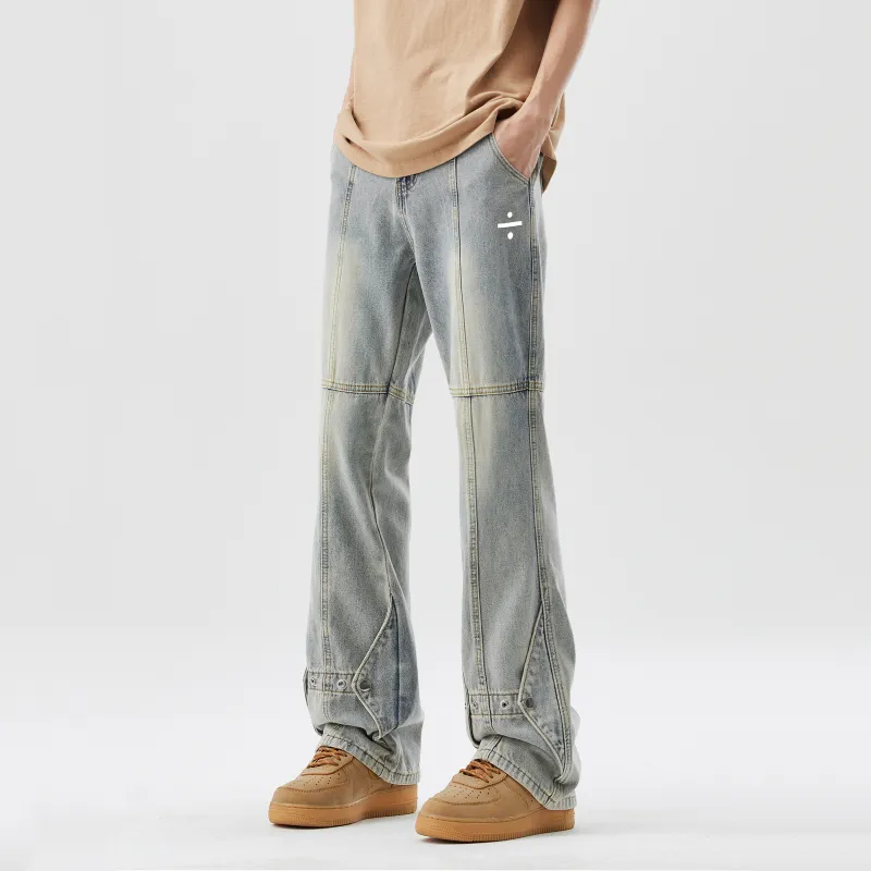 BLANC & ECLARE Fitted Bootcut Casual Mid Rise Jeans Unisex-12
