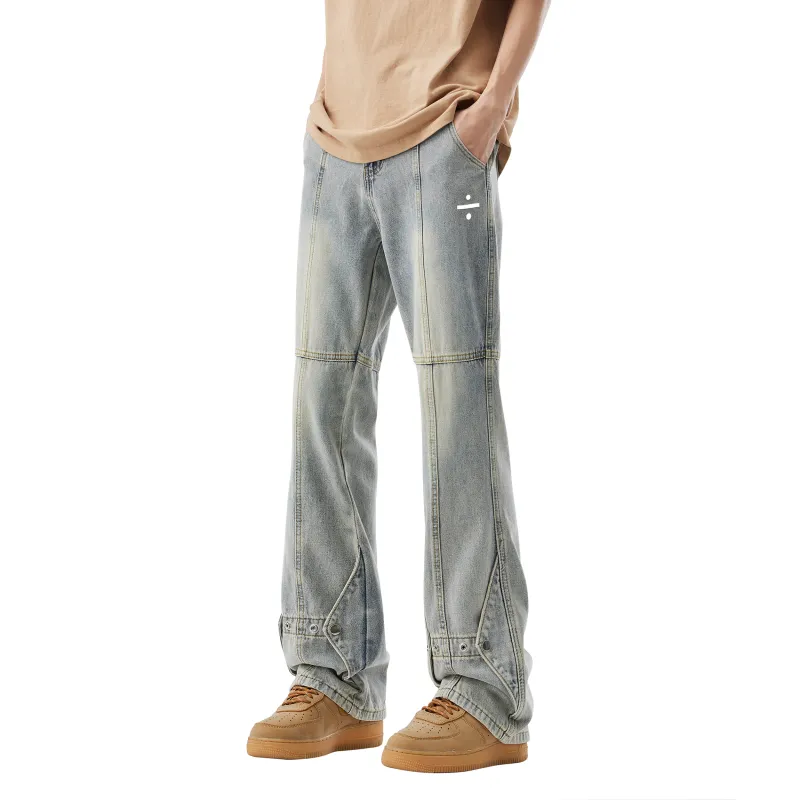 BLANC & ECLARE Fitted Bootcut Casual Mid Rise Jeans Unisex-11