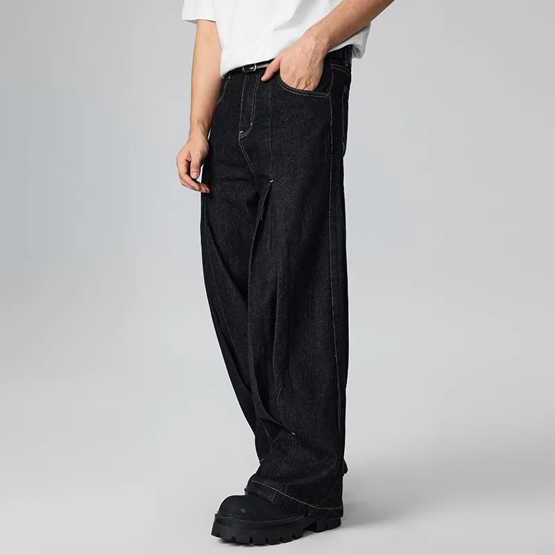 BLANC & ECLARE Premium Slimming Comfortable Mid Rise Original Jeans Unisex Black-3