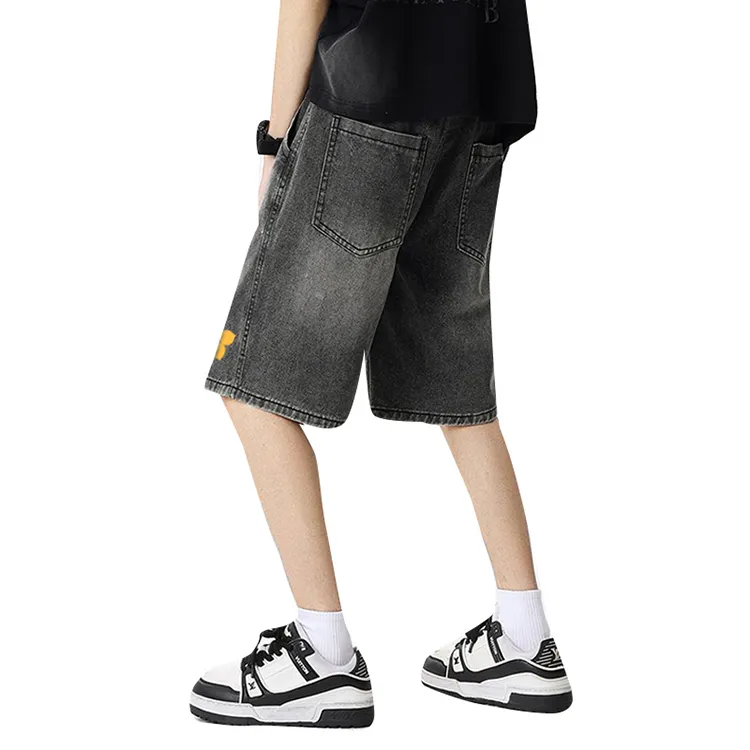 BLANC & ECLARE Comfortable Washed Denim Shorts Unisex-1