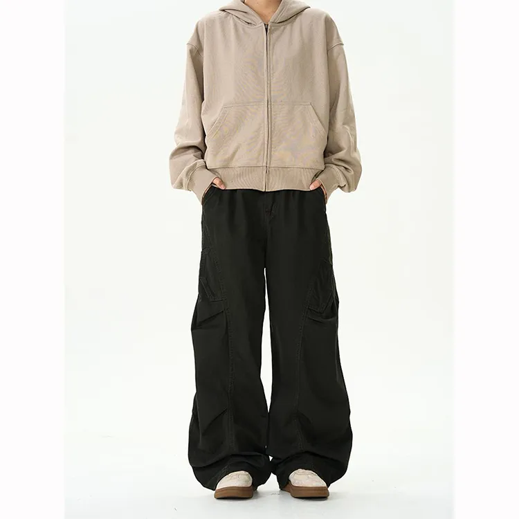 BLANC & ECLARE Wide Leg Scimitar Slimming Draped Floor Length Jeans Unisex-8
