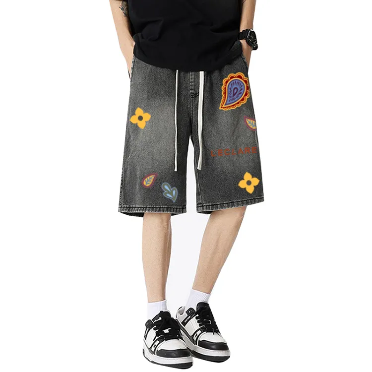BLANC & ECLARE Comfortable Washed Denim Shorts Unisex-2