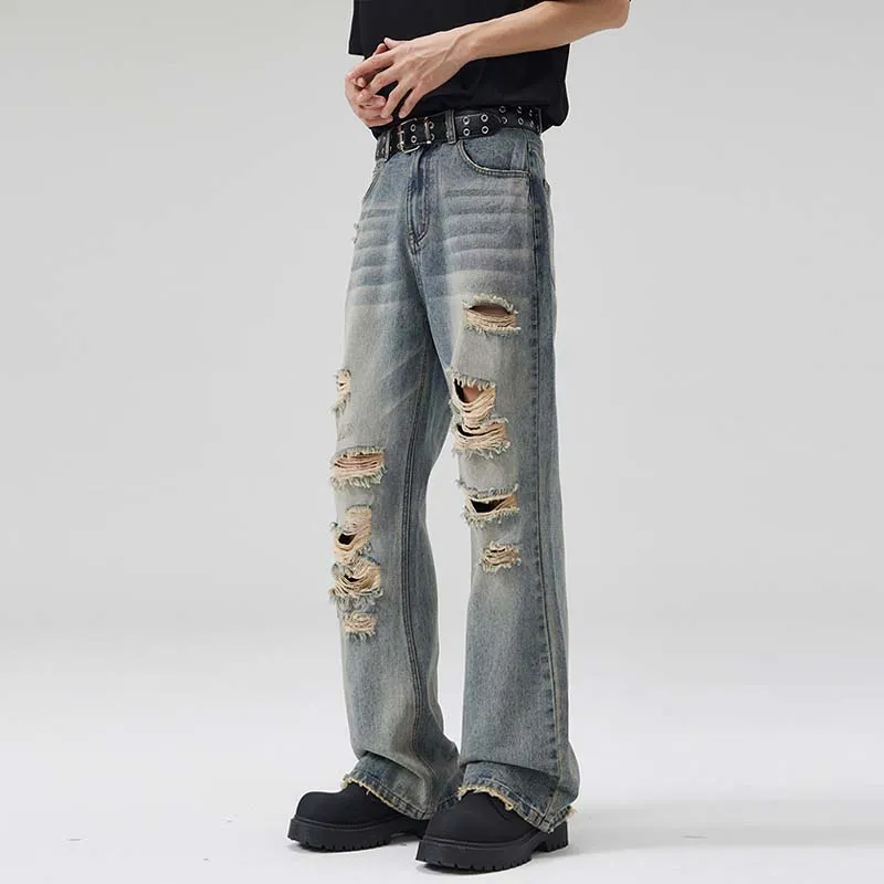 BLANC & ECLARE American Luxury Streetwear Hip Hop Distressed Heavyweight Ripped Jeans Men's-3