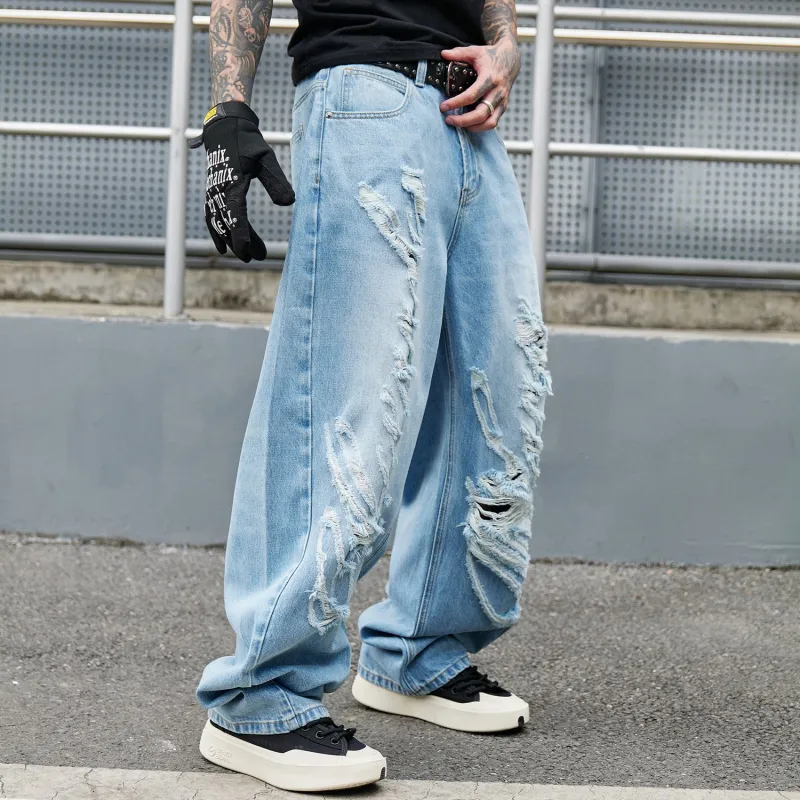 BLANC & ECLARE Cleanfit Draped Height Increasing Casual Loose Fit Jeans Unisex-3