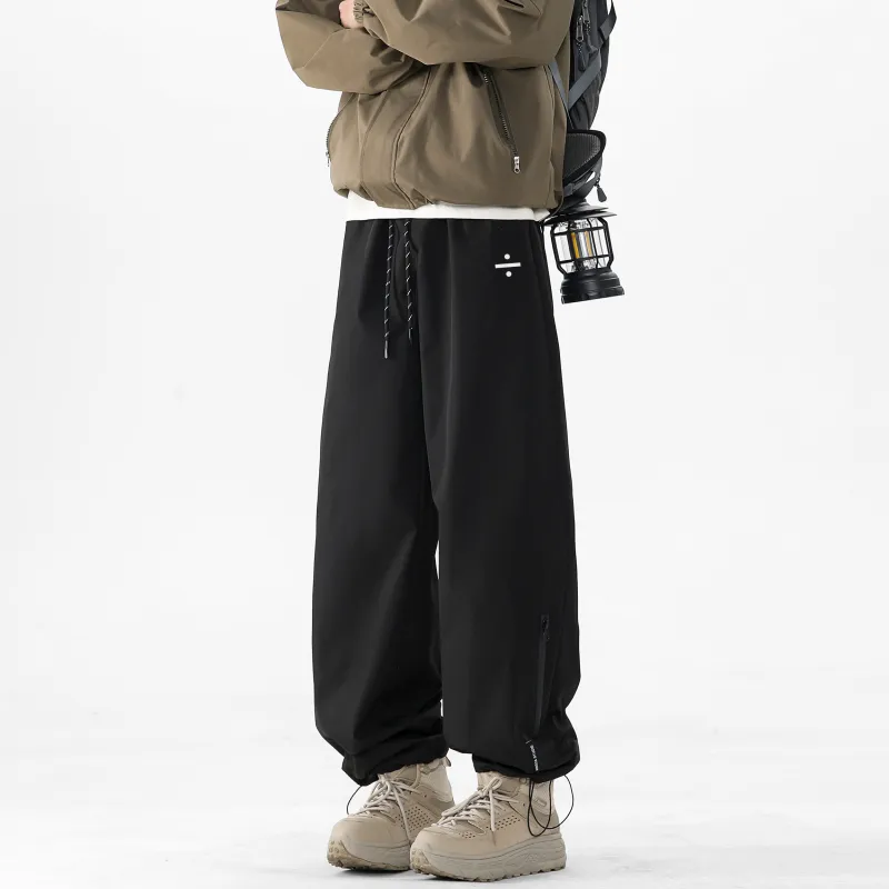 BLANC & ECLARE Slimming Cleanfit Mountain Pants With Stripes And Drawstring, Loose Fit Sports Casual Pants Unisex-2