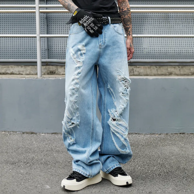 BLANC & ECLARE Cleanfit Draped Height Increasing Casual Loose Fit Jeans Unisex-5