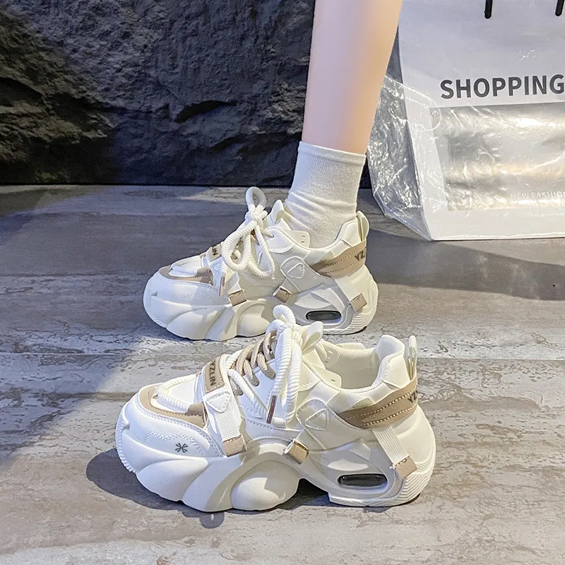 YUZHAOLIN Anti-Slip And Wear-Resistant Height Increasing Low-Top Chunky Sneakers Women's-7