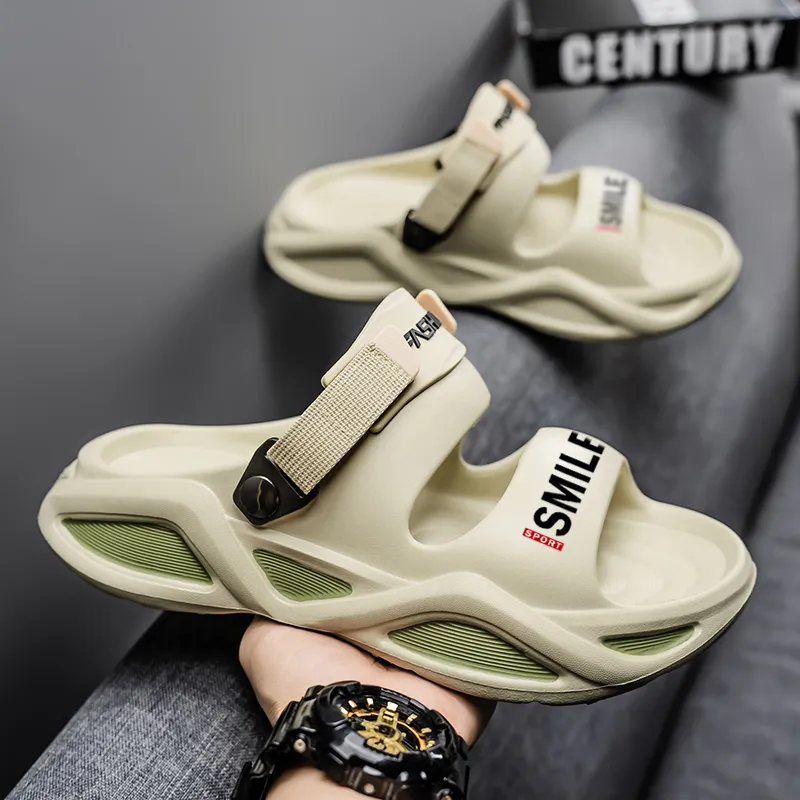 YUZHAOLIN Beach Sandals Men Black Gray/Mint Green-2
