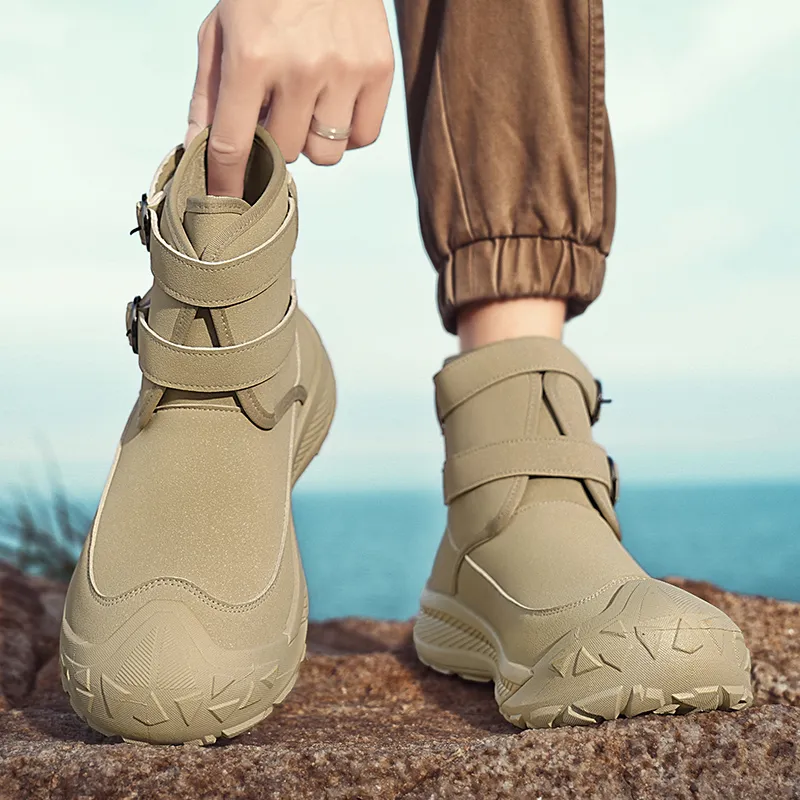 YUZHAOLIN Ankle Boots Men Khaki/Black/Gray-4