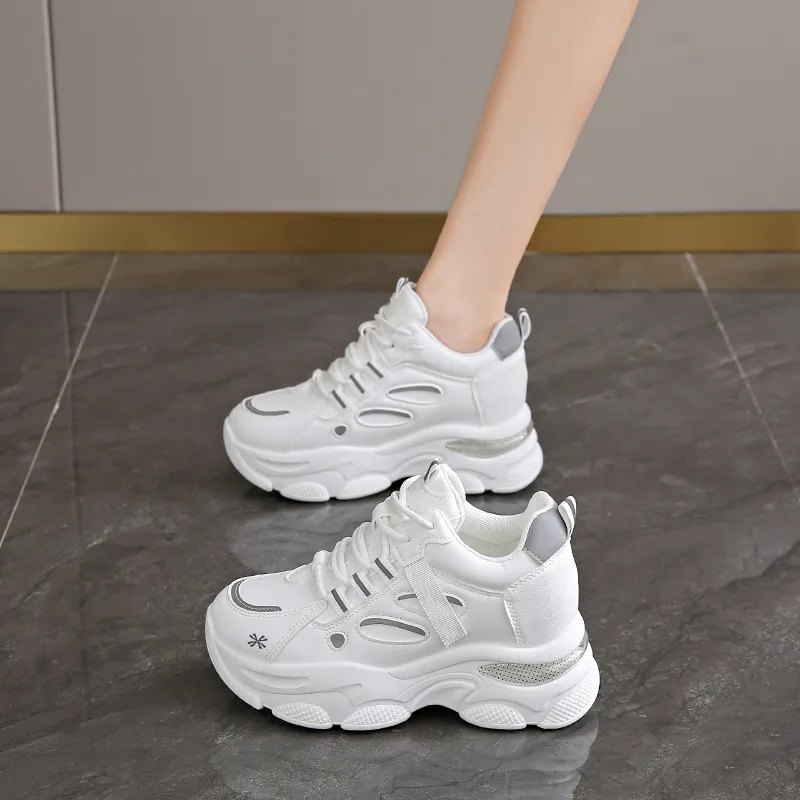 YUZHAOLIN Anti-Slip And Wear-Resistant Height Increasing Low-Top Chunky Sneakers Women's-11
