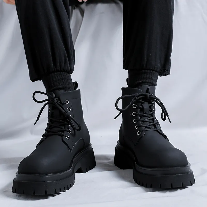 YUZHAOLIN Crew Martin Boot Men's Black-3
