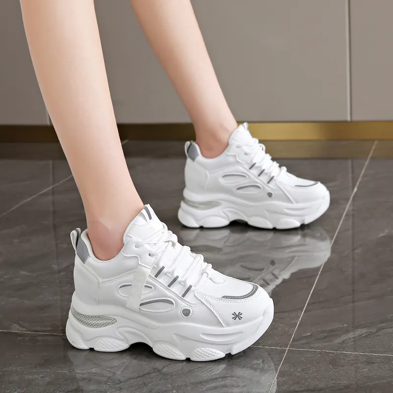 YUZHAOLIN Anti-Slip And Wear-Resistant Height Increasing Low-Top Chunky Sneakers Women's-2