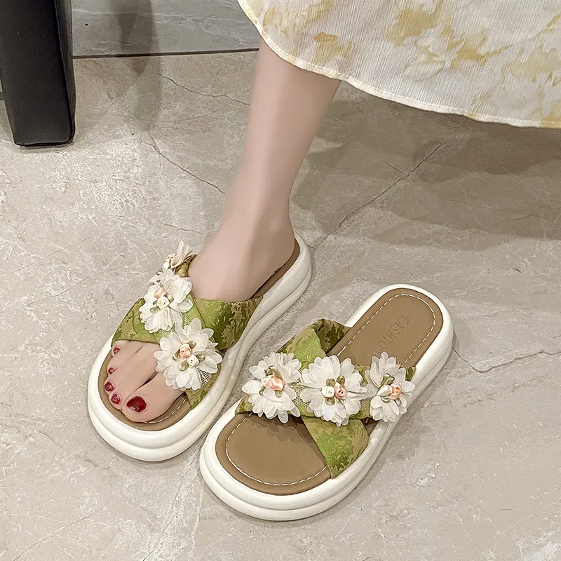 YUZHAOLIN Rubber Sole Slip Resistant Abrasion Resistant Slide Slippers Women's-5