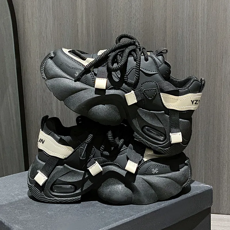 YUZHAOLIN Anti-Slip And Wear-Resistant Height Increasing Low-Top Chunky Sneakers Women's-5