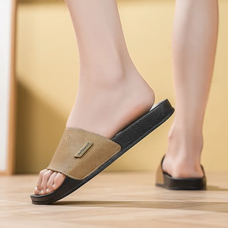 YUZHAOLIN PVC Polyvinyl Chloride Slip Resistant Abrasion Resistant Slide Slippers Men's-2