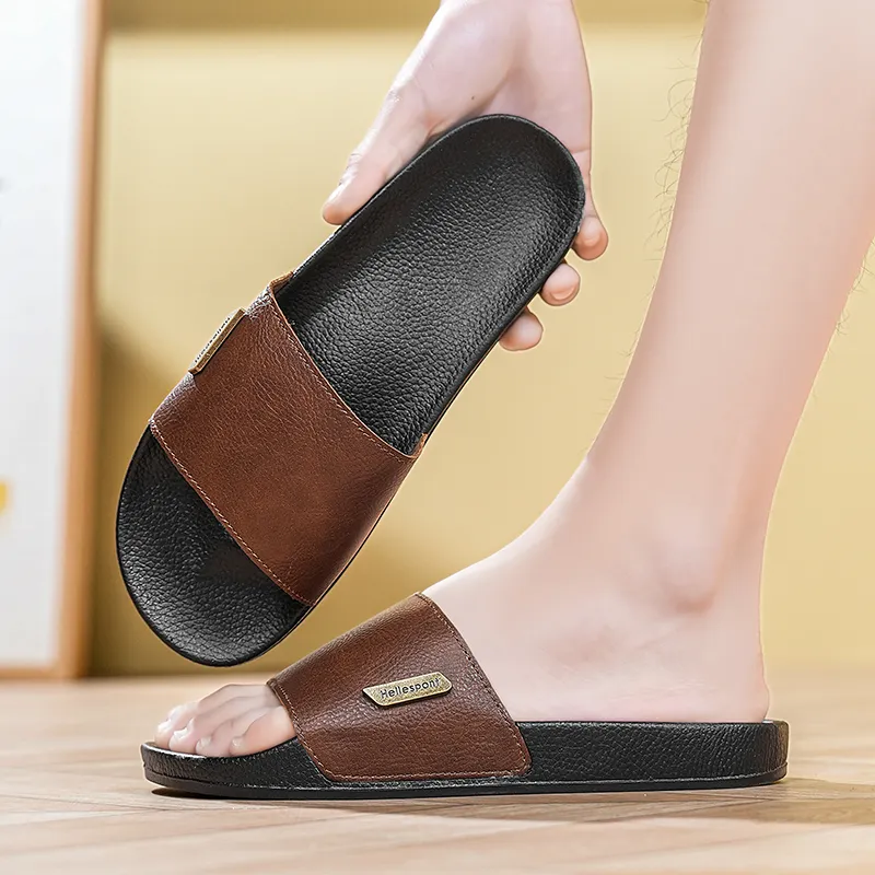 YUZHAOLIN PVC Polyvinyl Chloride Slip Resistant Abrasion Resistant Slide Slippers Men's-6