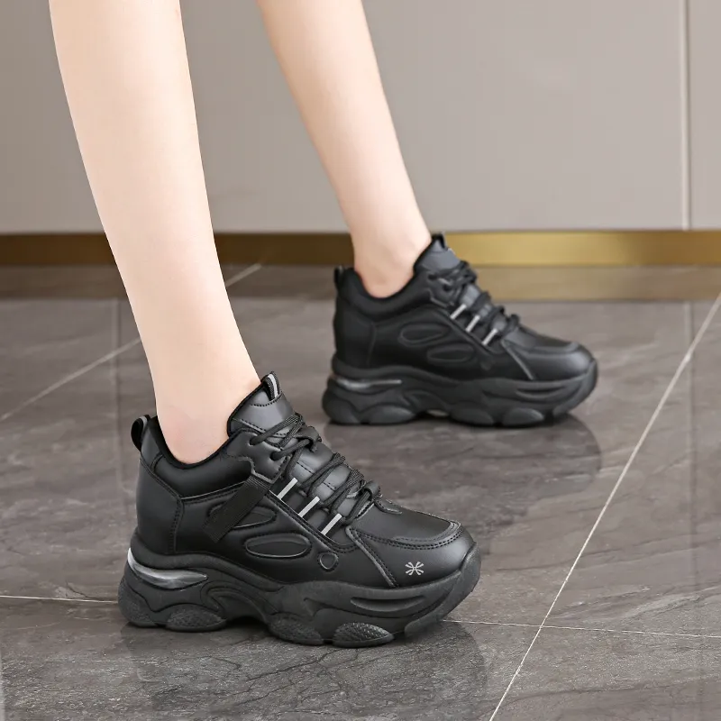 YUZHAOLIN Anti-Slip And Wear-Resistant Height Increasing Low-Top Chunky Sneakers Women's-20