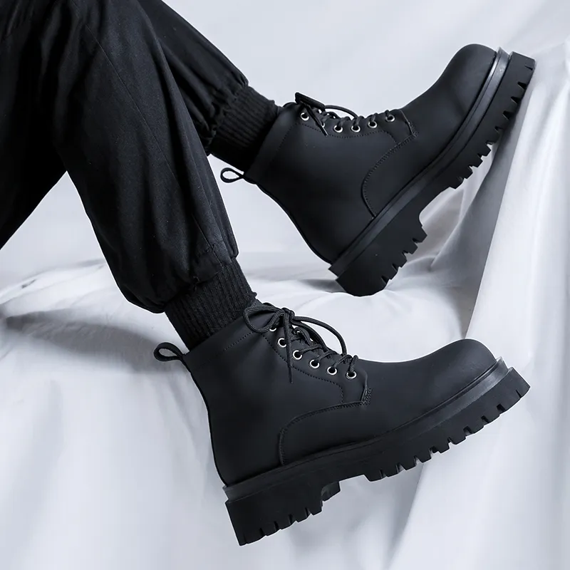 YUZHAOLIN Crew Martin Boot Men's Black-5