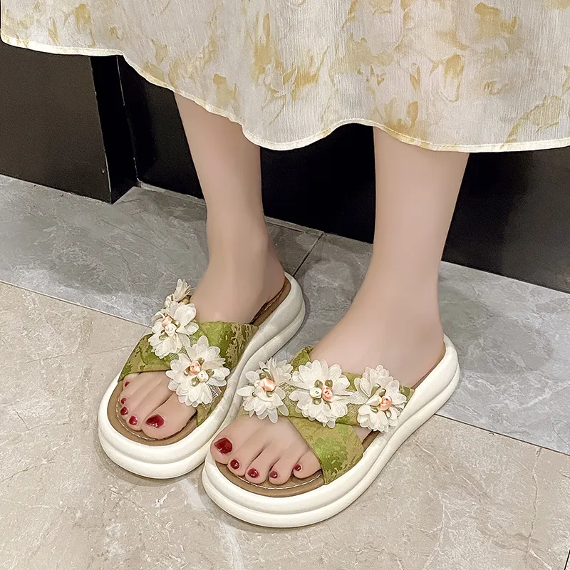 YUZHAOLIN Rubber Sole Slip Resistant Abrasion Resistant Slide Slippers Women's-6