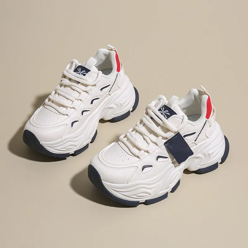 YUZHAOLIN Anti Slip And Wear Resistant Height Increasing Low Top Chunky Sneakers Women's-4