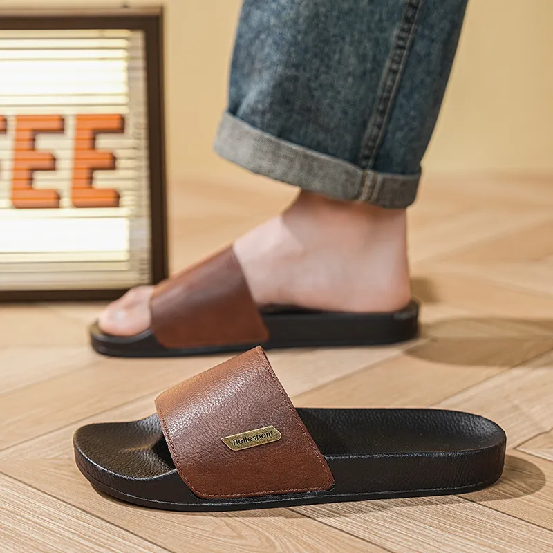 YUZHAOLIN PVC Polyvinyl Chloride Slip Resistant Abrasion Resistant Slide Slippers Men's-9