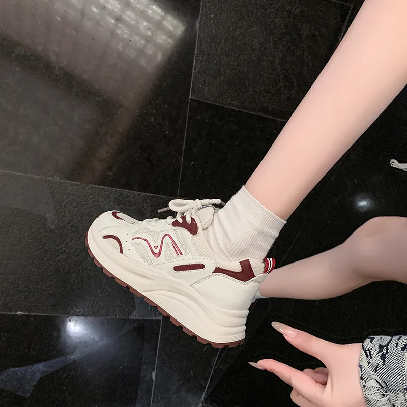 YUZHAOLIN Slip Resistant Low Top Chunky Sneakers Women's-4