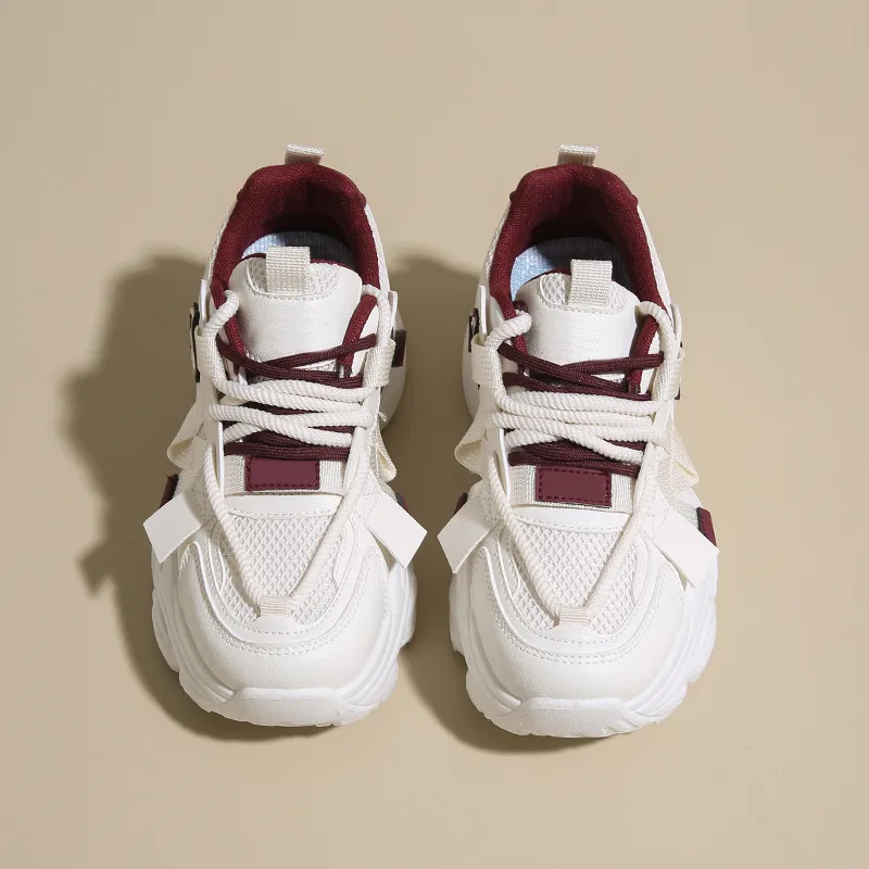 YUZHAOLIN Anti-Slip And Wear-Resistant Height Increasing Low-Top Chunky Sneakers Women's-11