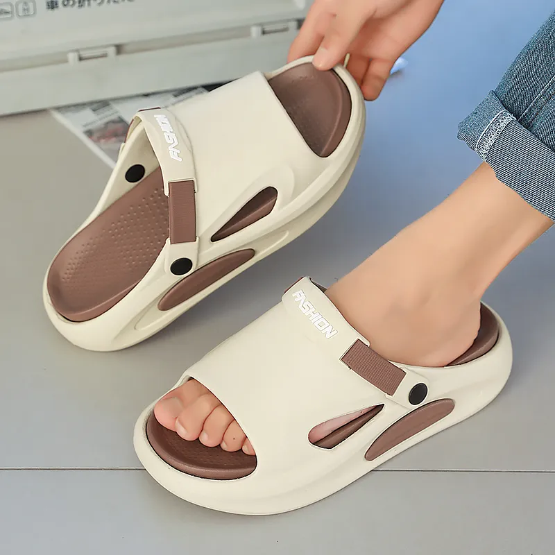 YUZHAOLIN Beach Sandals Men White Green/Black White/Beige Brown-7