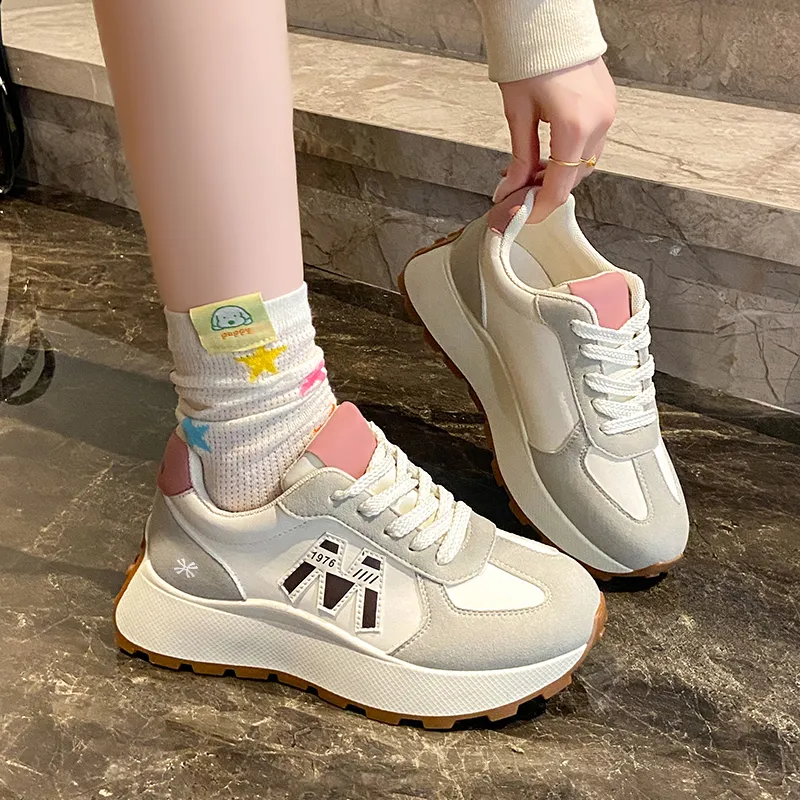 YUZHAOLIN Anti Slip And Wear Resistant Height Increasing Low Top Casual Shoes Women's-2