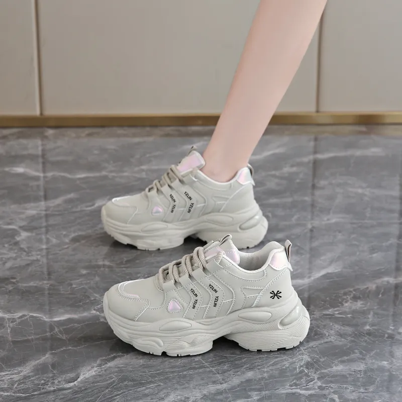 YUZHAOLIN Anti Slip And Wear Resistant Height Increasing Low Top Chunky Sneakers Women's Box-10