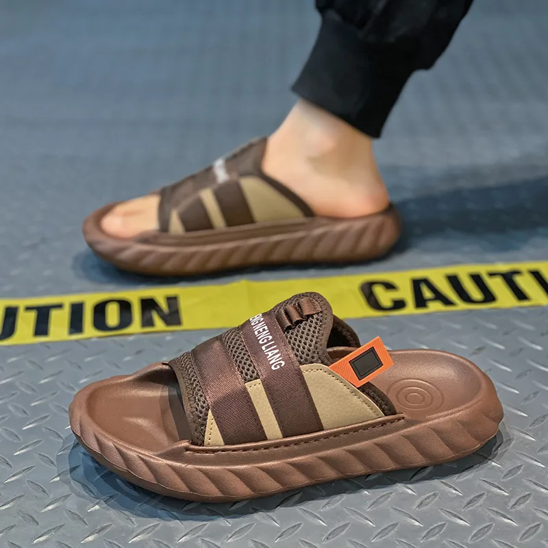 YUZHAOLIN EVA Woven Slip Resistant Abrasion Resistant Slide Slippers Men's-5