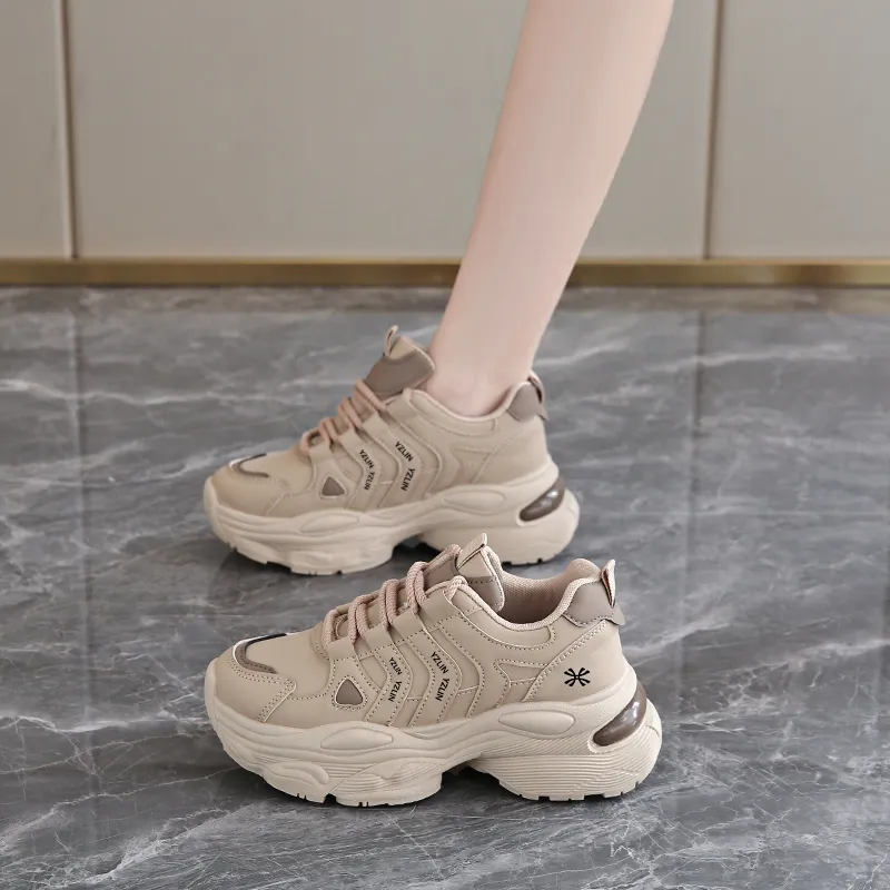 YUZHAOLIN Anti Slip And Wear Resistant Height Increasing Low Top Chunky Sneakers Women's Box-6
