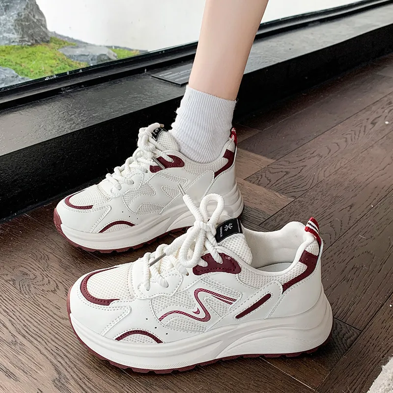 YUZHAOLIN Slip Resistant Low Top Chunky Sneakers Women's-5