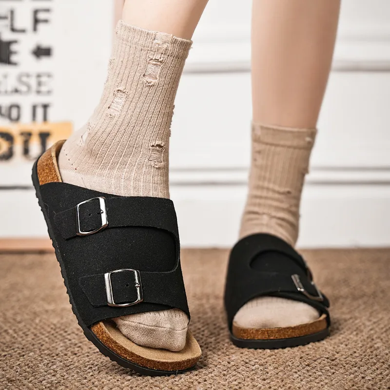 YUZHAOLIN EVA Rubber Sole Slip Resistant Abrasion Resistant Slide Slippers Unisex-11