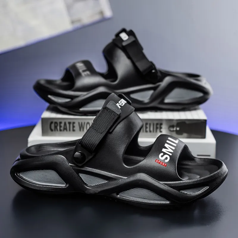 YUZHAOLIN Beach Sandals Men Black Gray/Mint Green-8