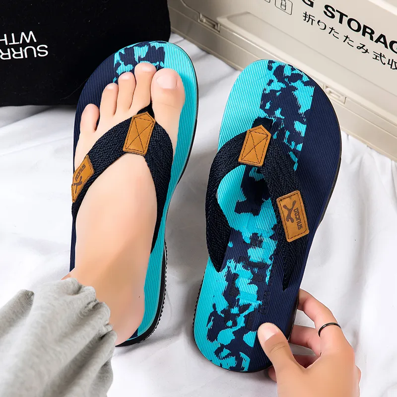 YUZHAOLIN Rubber Sole Abrasion Resistant Slip Resistant Flip Flops Men's-3