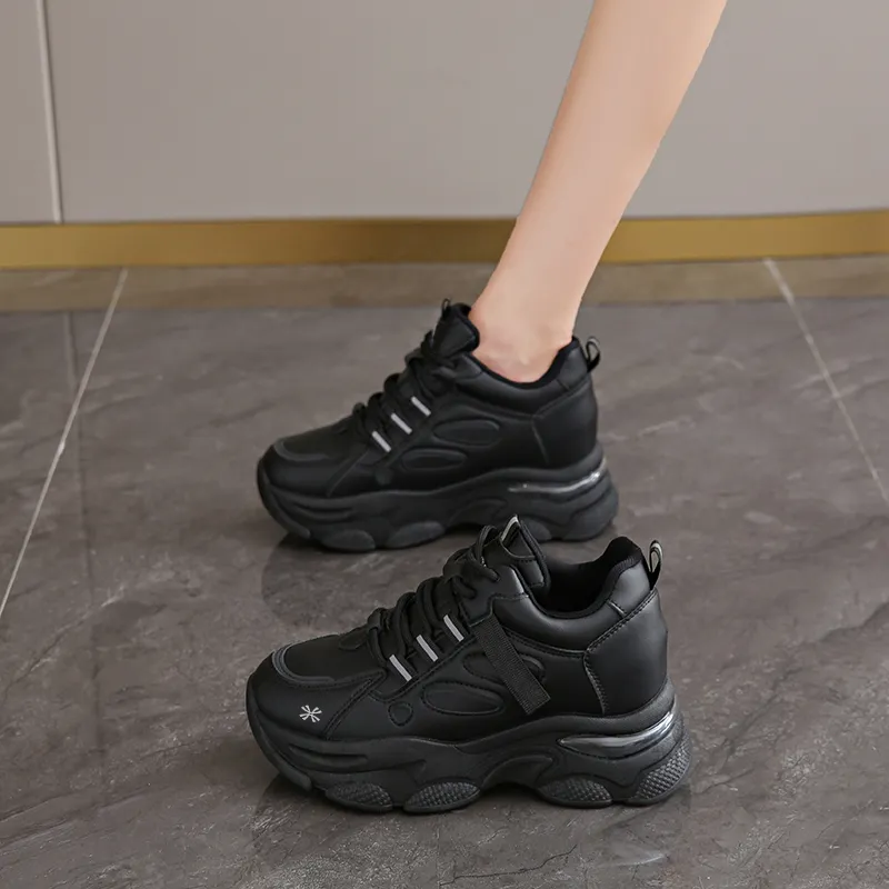 YUZHAOLIN Anti-Slip And Wear-Resistant Height Increasing Low-Top Chunky Sneakers Women's-7