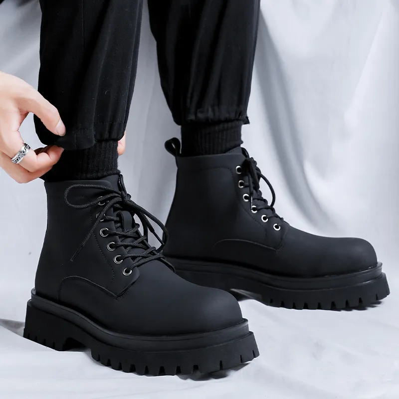 YUZHAOLIN Crew Martin Boot Men's Black-4