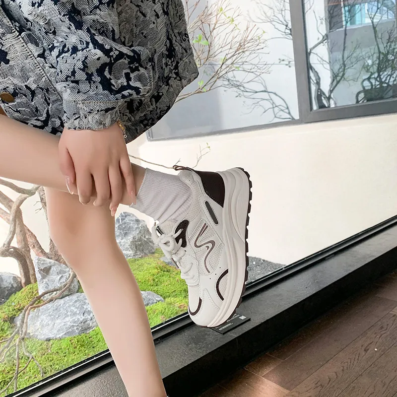 YUZHAOLIN Slip Resistant Low Top Chunky Sneakers Women's-2