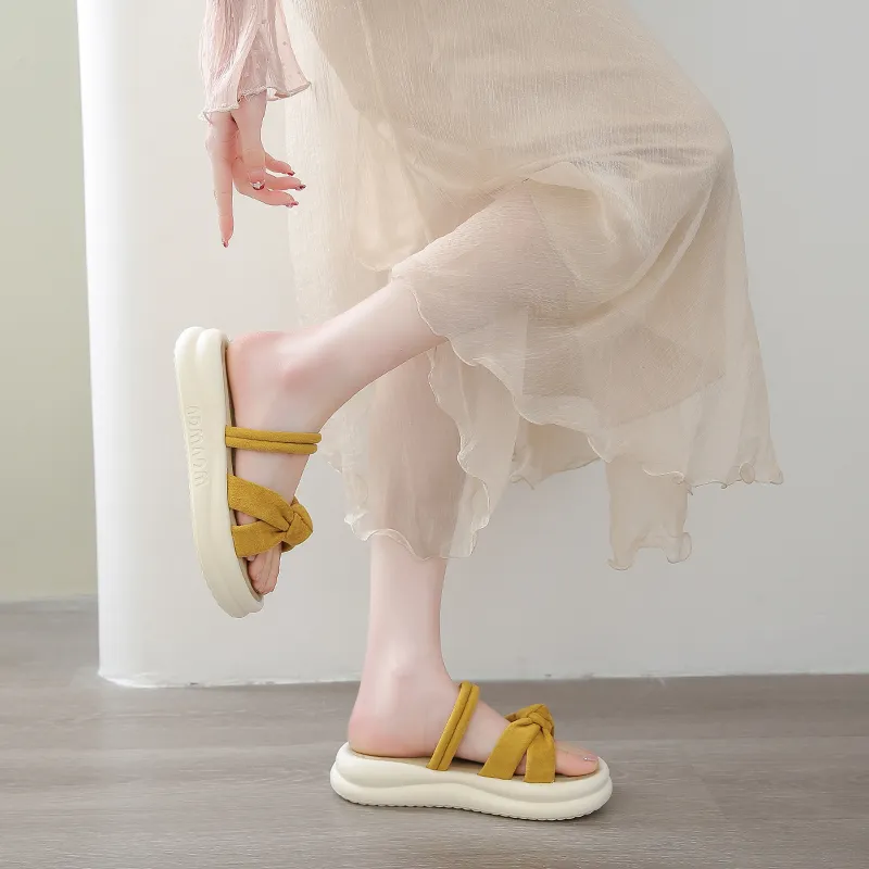 YUZHAOLIN Rubber Sole Slip Resistant Abrasion Resistant Slide Slippers Women's-11