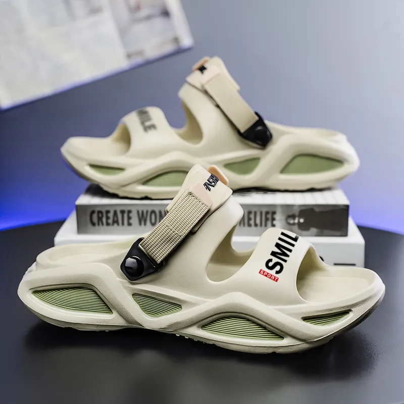 YUZHAOLIN Beach Sandals Men Black Gray/Mint Green-3
