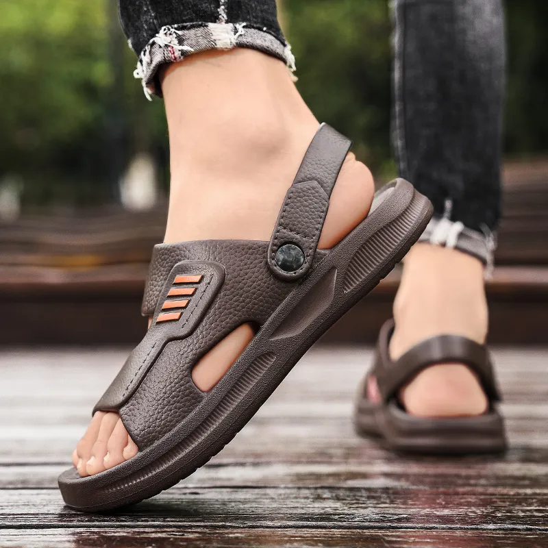 YUZHAOLIN Beach Sandals Men Black/Brown-2