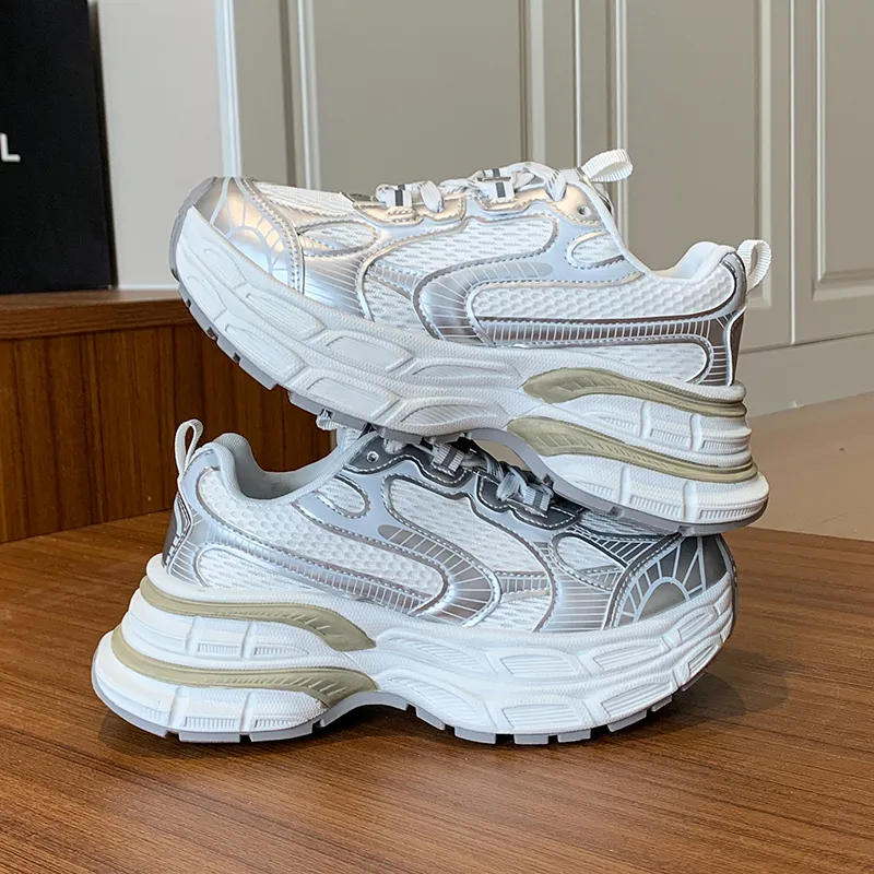 YUZHAOLIN Anti-Slip And Wear-Resistant Height Increasing Low-Top Chunky Sneakers Women's-18