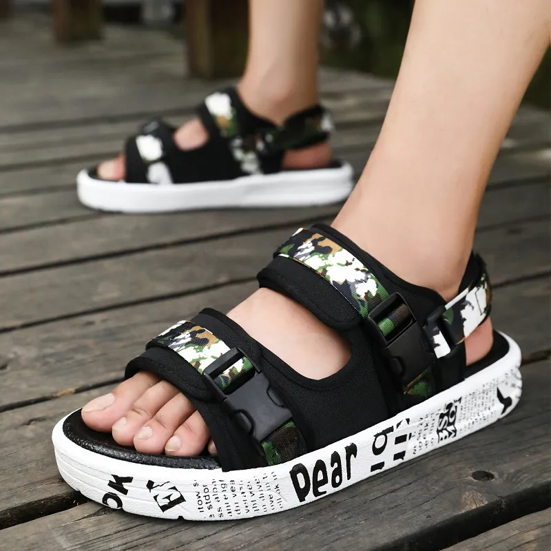 YUZHAOLIN Beach Sandals Unisex Black Gold/Black White/Camouflage-9
