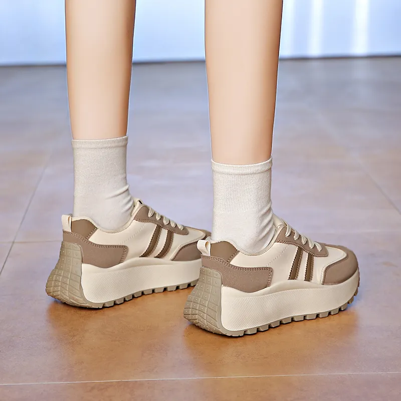 YUZHAOLIN Anti-Slip And Wear-Resistant Height Increasing Low-Top Chunky Sneakers Women's-2