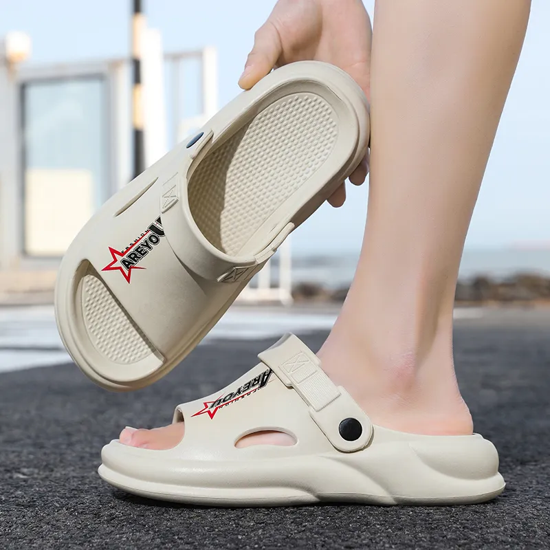 YUZHAOLIN Beach Sandals Unisex Khaki/Black-4