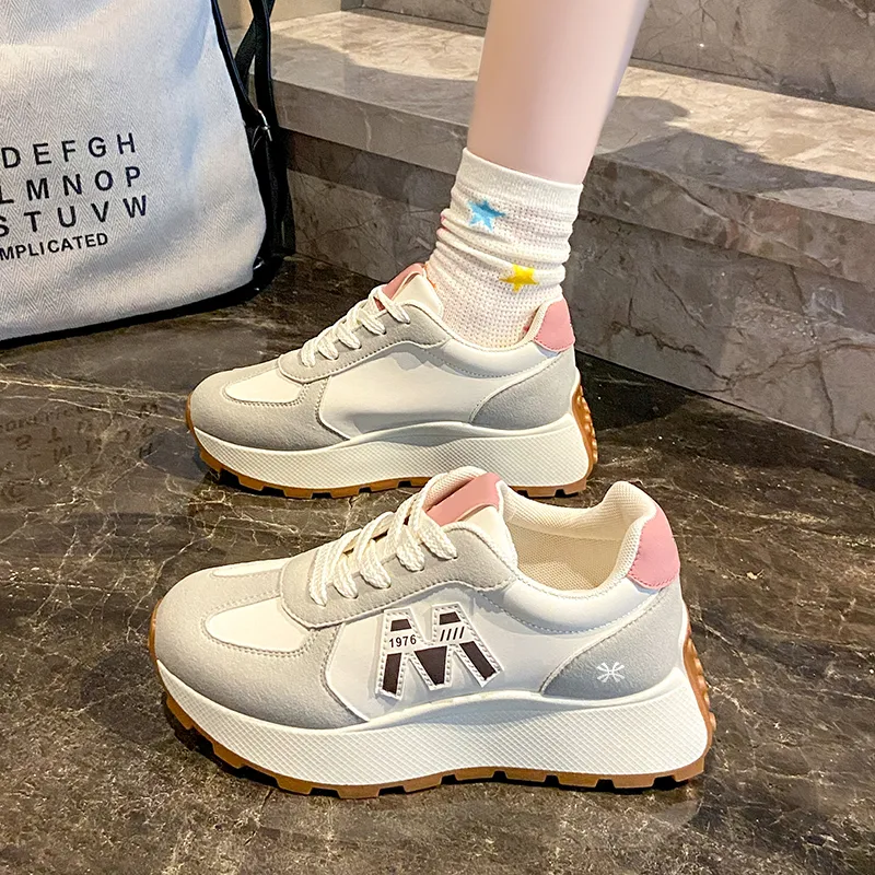 YUZHAOLIN Anti Slip And Wear Resistant Height Increasing Low Top Casual Shoes Women's-1